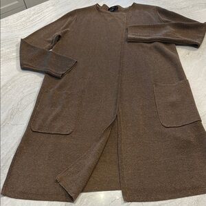 J Crew Chic Brown Open Front Cardigan